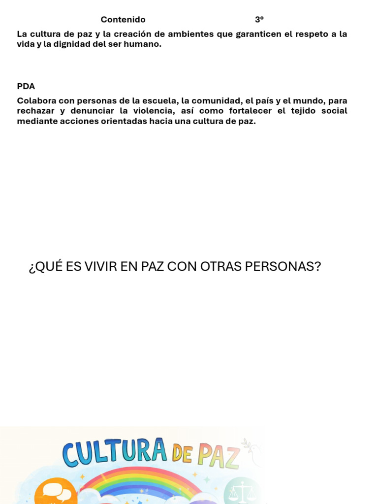 La cultura de paz | PDF | Paz | Violencia