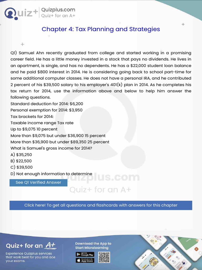 What Is Samuels Gross Income For 2014 | PDF
