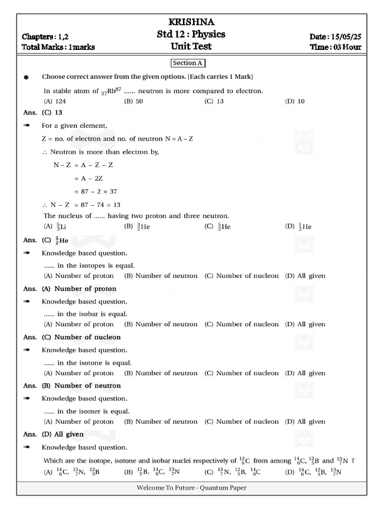UnitTest - D15 May 2025 | PDF