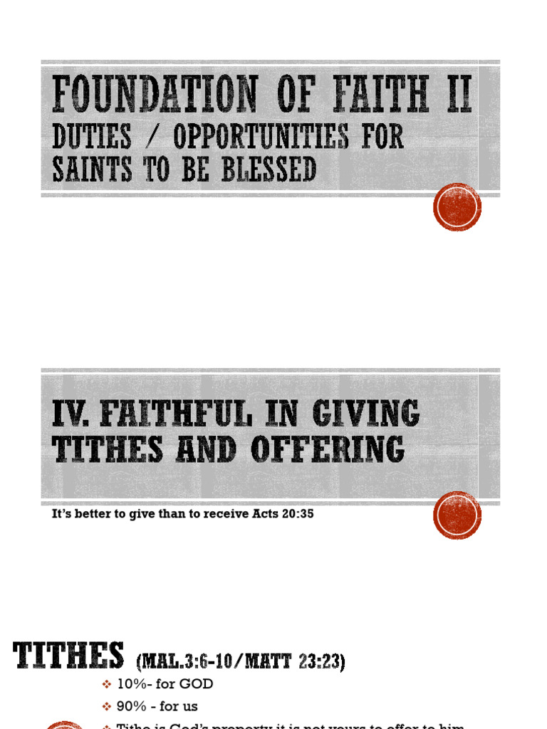 Faithful in Tithes and Offering | PDF