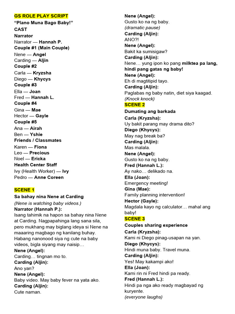 Gs Role Play Script | PDF