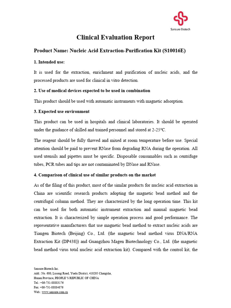 Clinical Evaluation Report | PDF | Nucleic Acids | Polymerase Chain ...