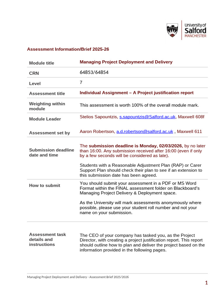 MPDD 64853 - 64854 T2 2025 - 26 Assessment Brief | PDF | Project ...
