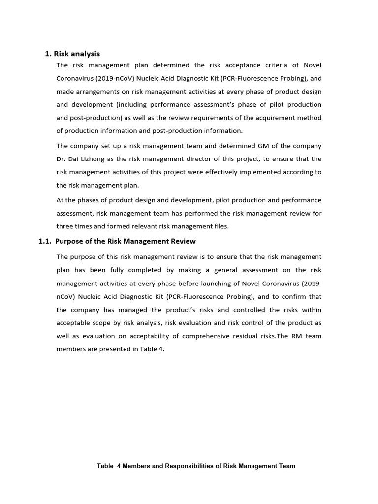 Risk Management Report | PDF | Risk Management | Risk
