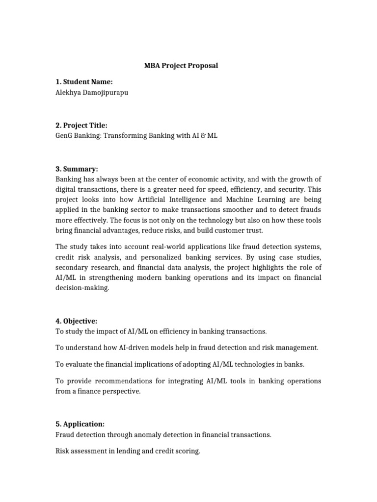 MBA Project AI Banking | PDF