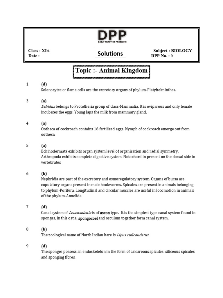 DPP - 9 Solution | PDF