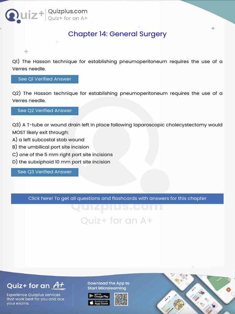 The Hasson Technique For Establishing Pneumoperitoneum Requires The Use ...