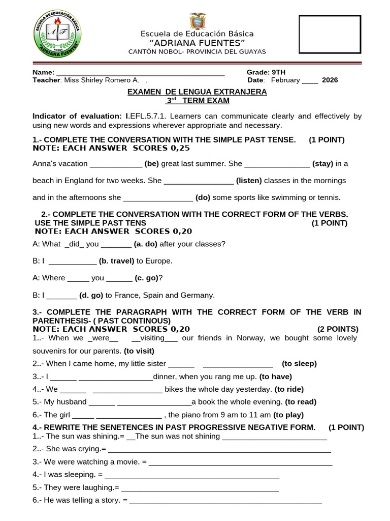 9th Basic Exam | PDF | Linguistics | Syntax