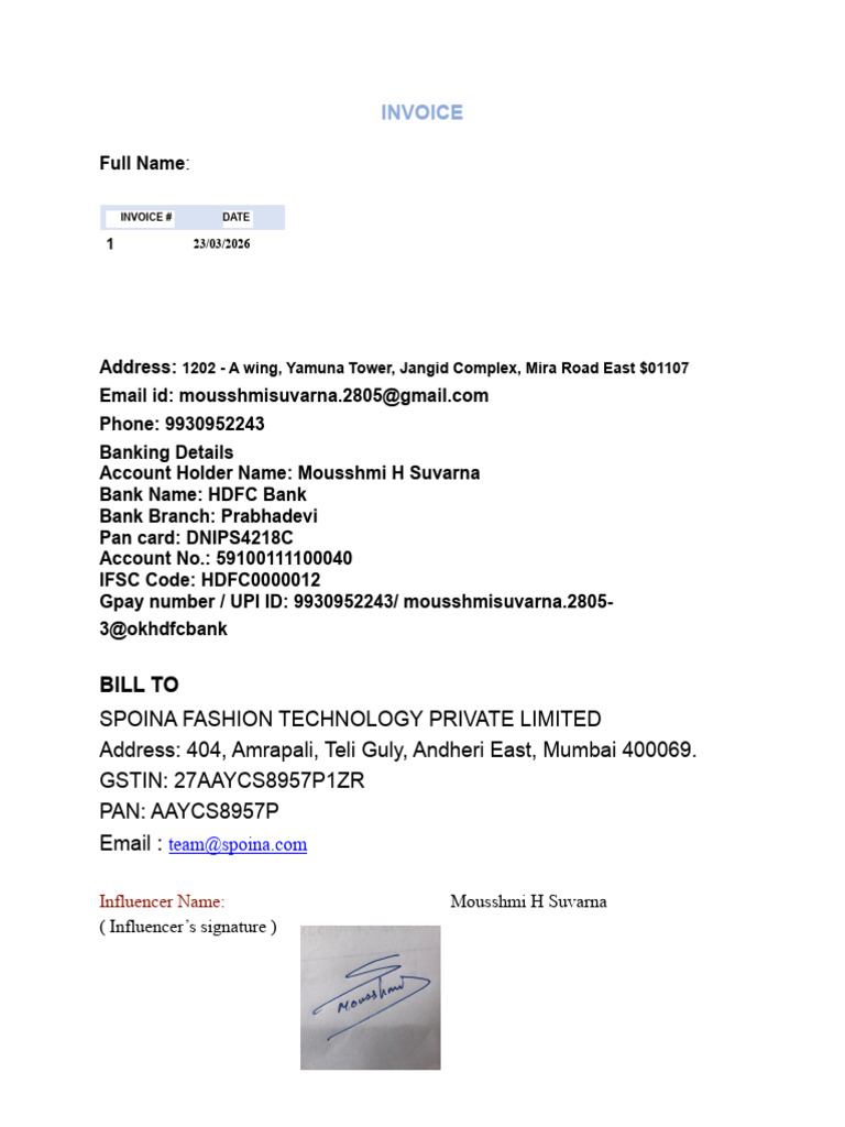SkinInspired Invoice 1 | PDF