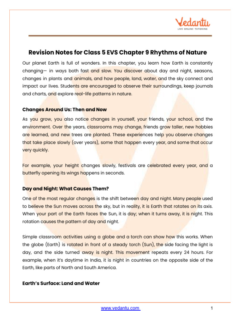 CBSE Notes Class 5 The World Around Us Chapter 9 - Free PDF | PDF ...