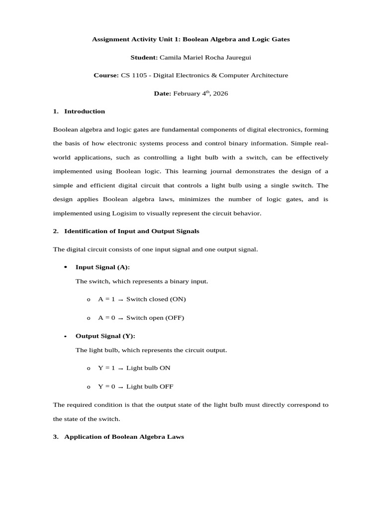 Assignment Activity Unit 1 | PDF
