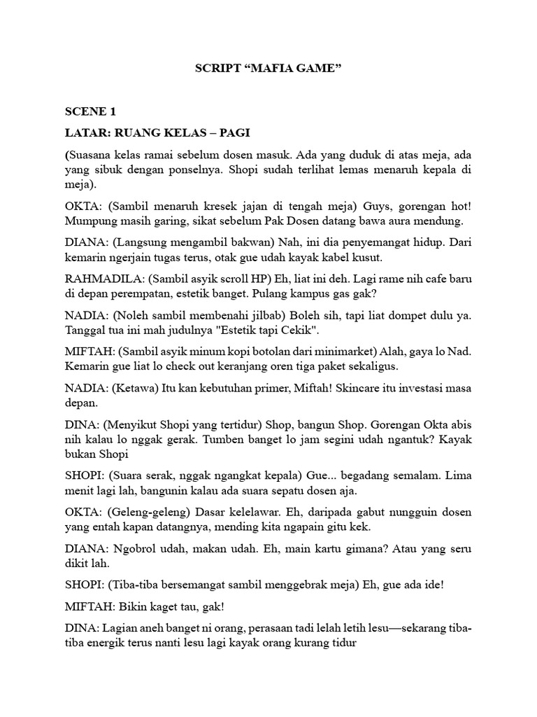 Script Mafia Game 2 | PDF