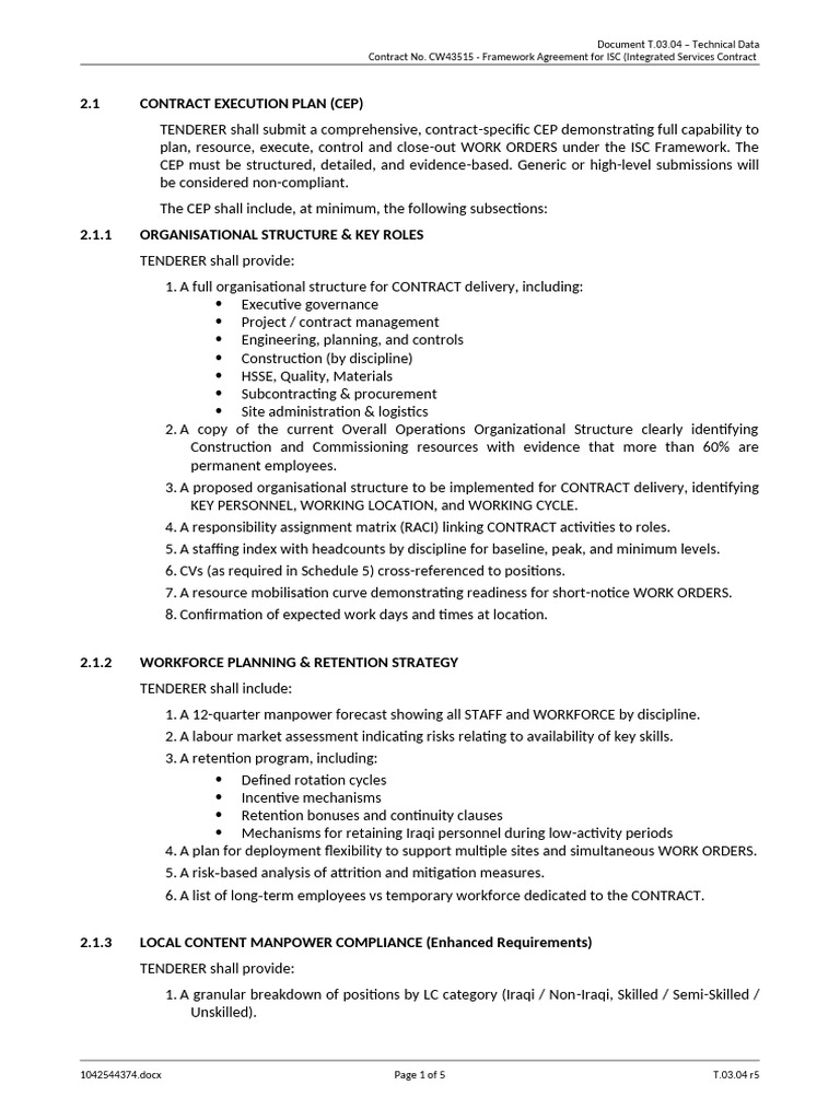 The Client Requerment For The Contract Execution Plan | PDF
