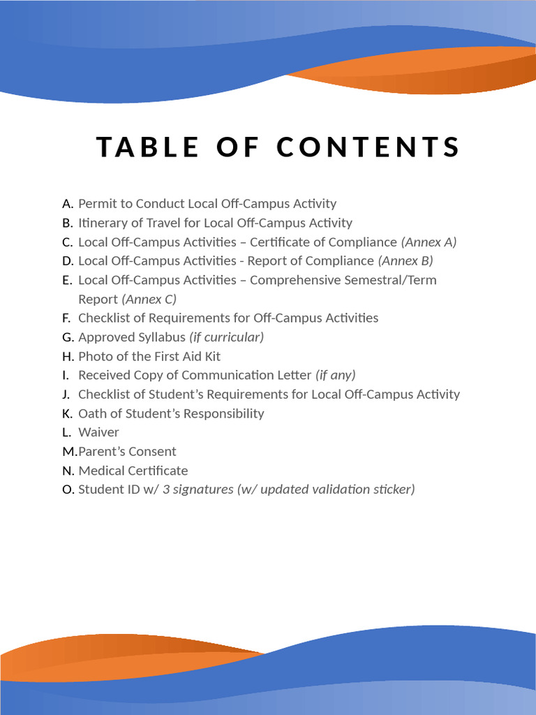 0 - TABLE of CONTENTS (With Sample Design) | PDF