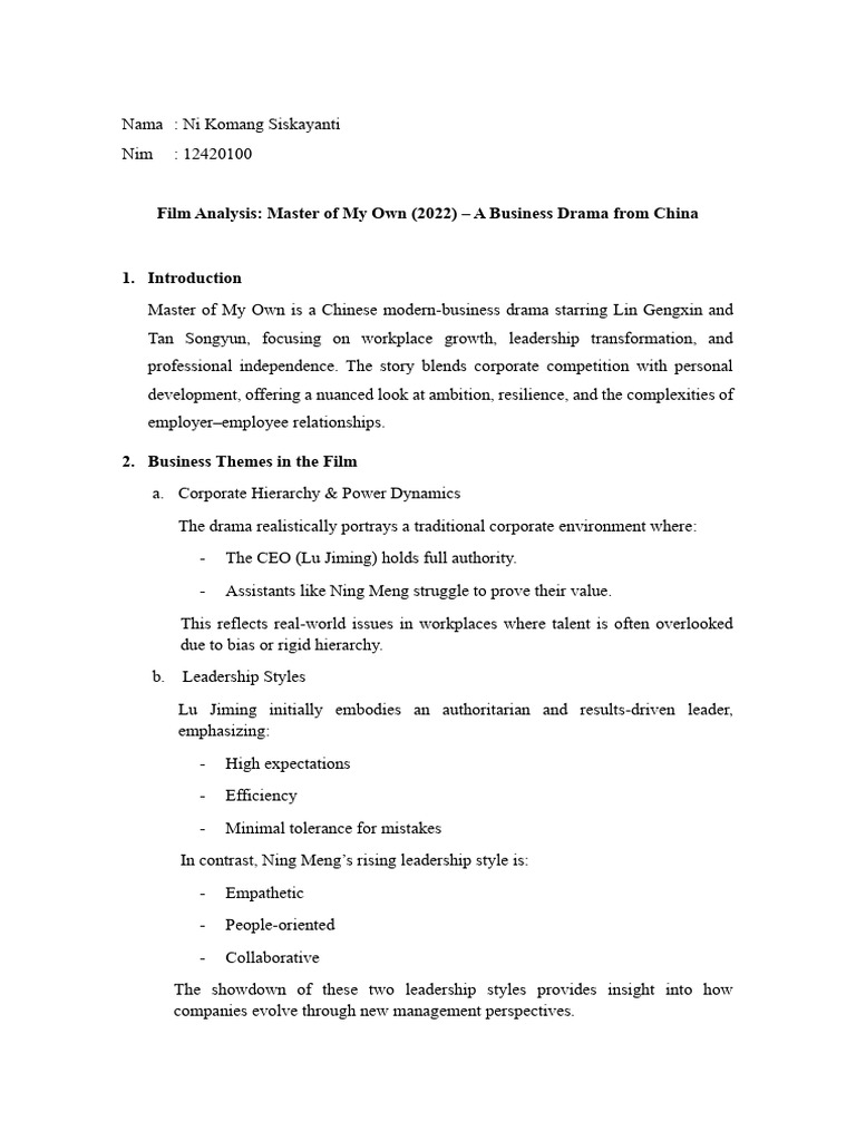 Film Analysis | PDF