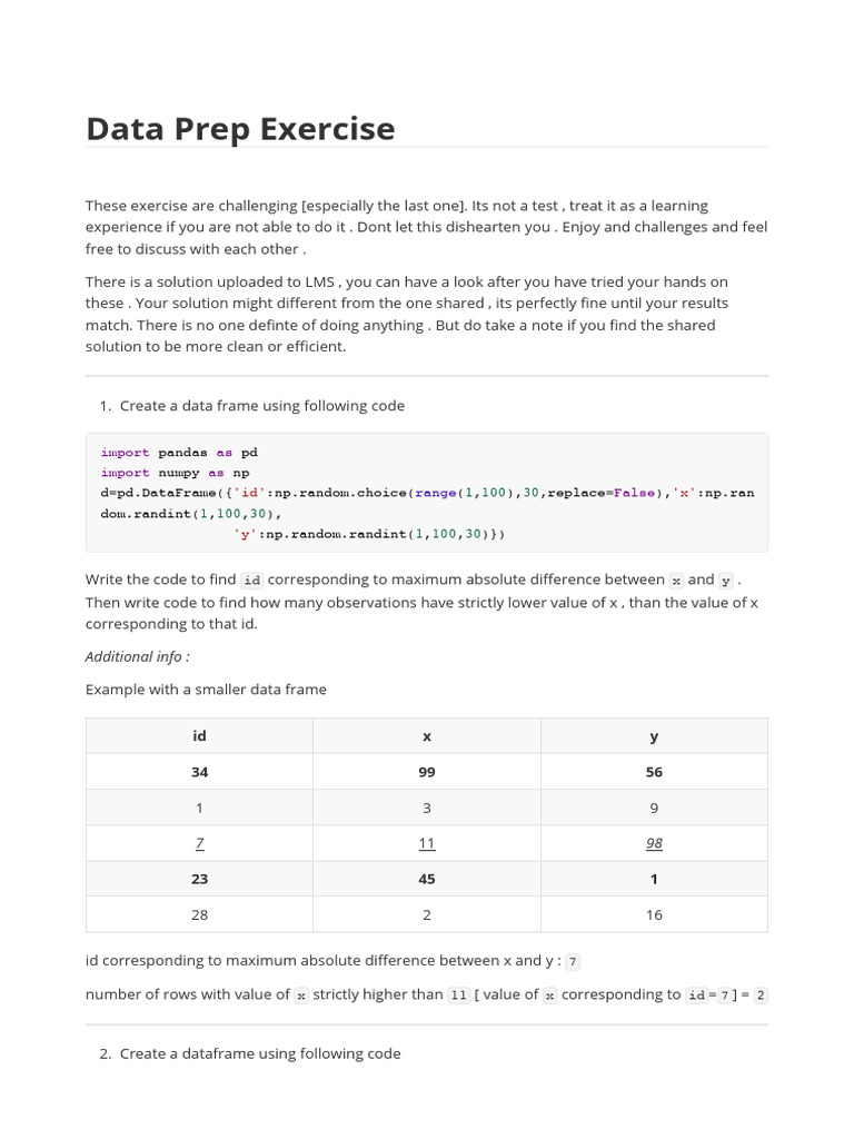 Data Prep Exercise | PDF