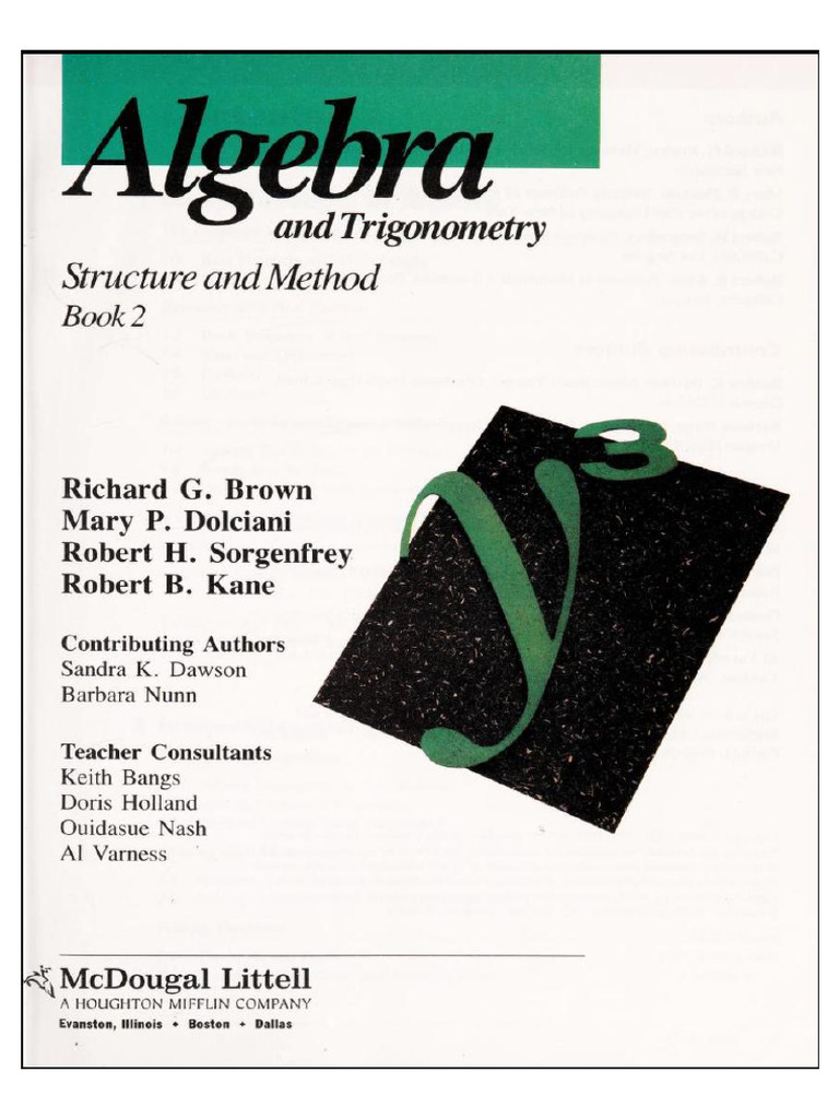 Algebra and Trigonometry Structure and Method, Book 2 (Richard G. Brown ...