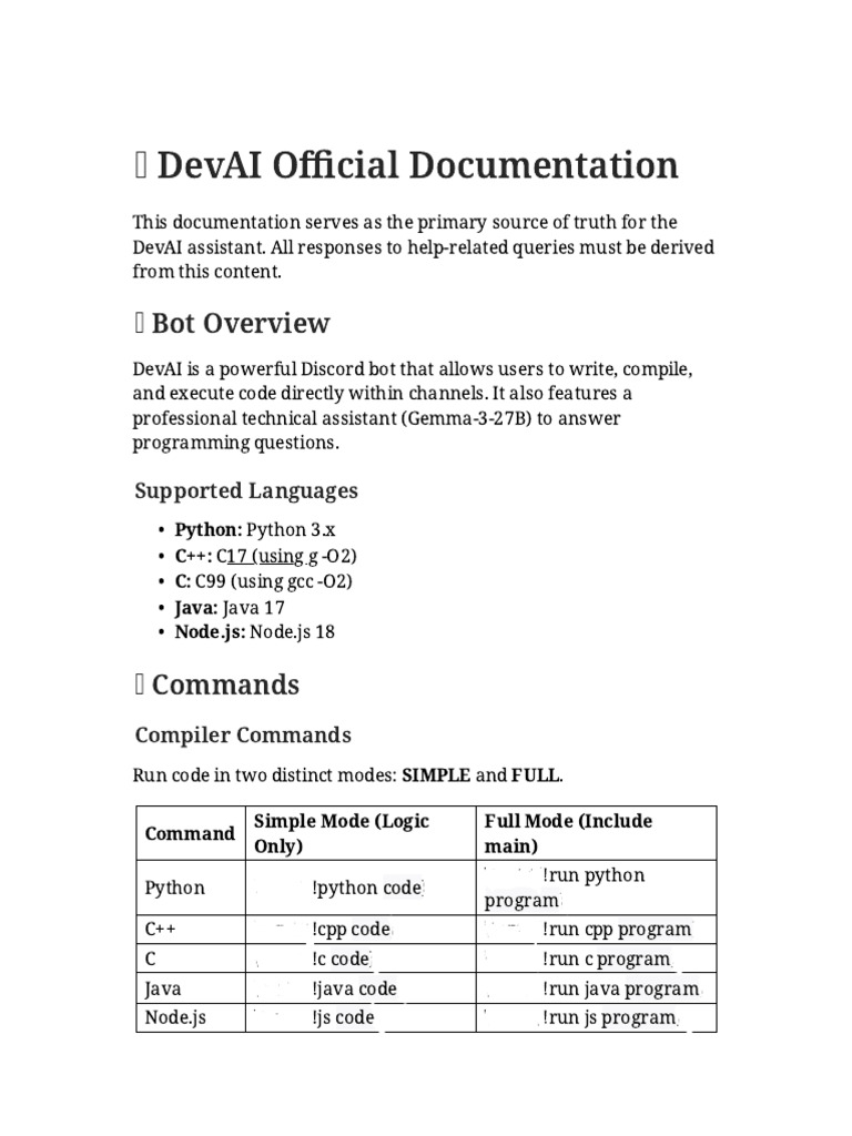 DevAI Documentation | PDF