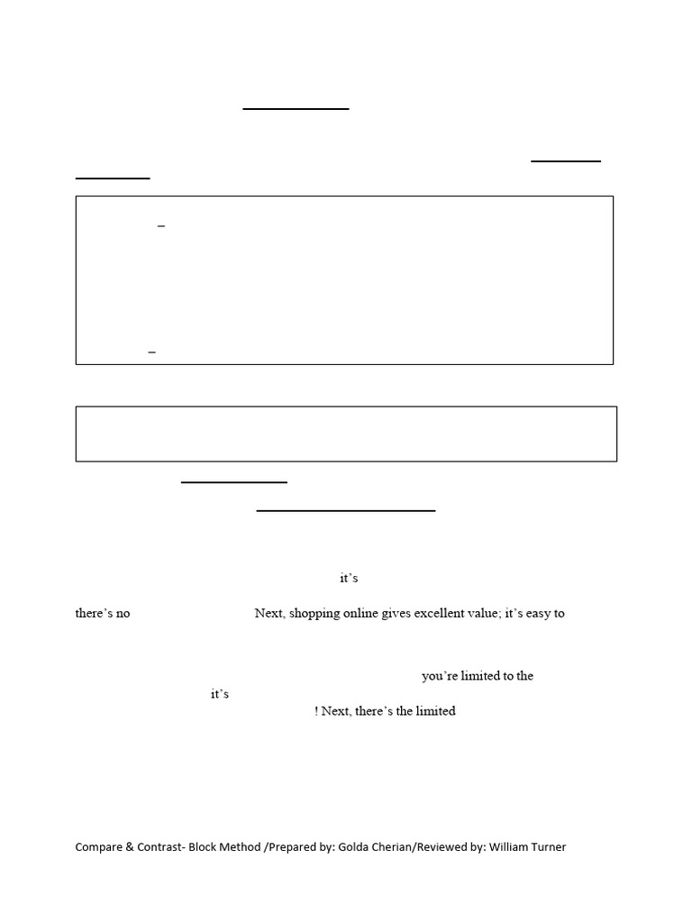 Compare Contrast-Block Method | PDF
