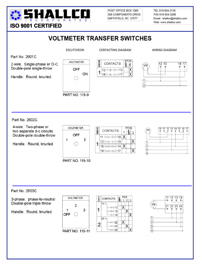 Voltmeter Transfer Series 26 Switches | PDF