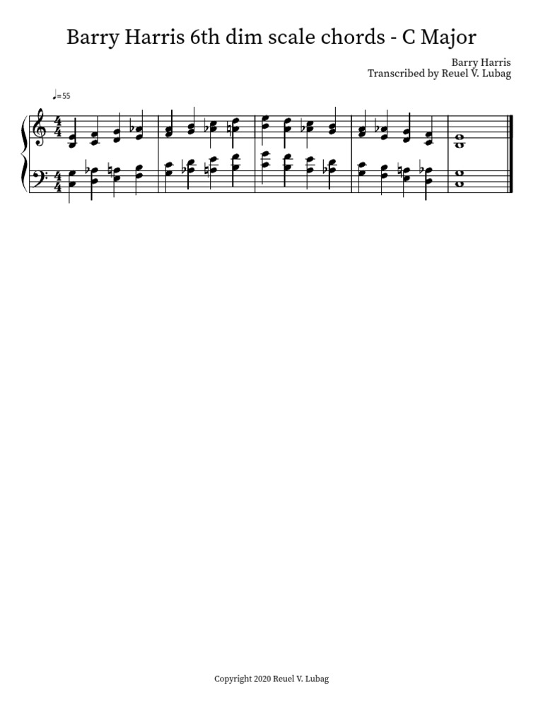 Barry Harris 6th Dim Scale Chords - C Major | PDF