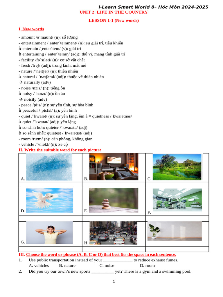 UNIT 2-Lesson 1-NHĐ | PDF