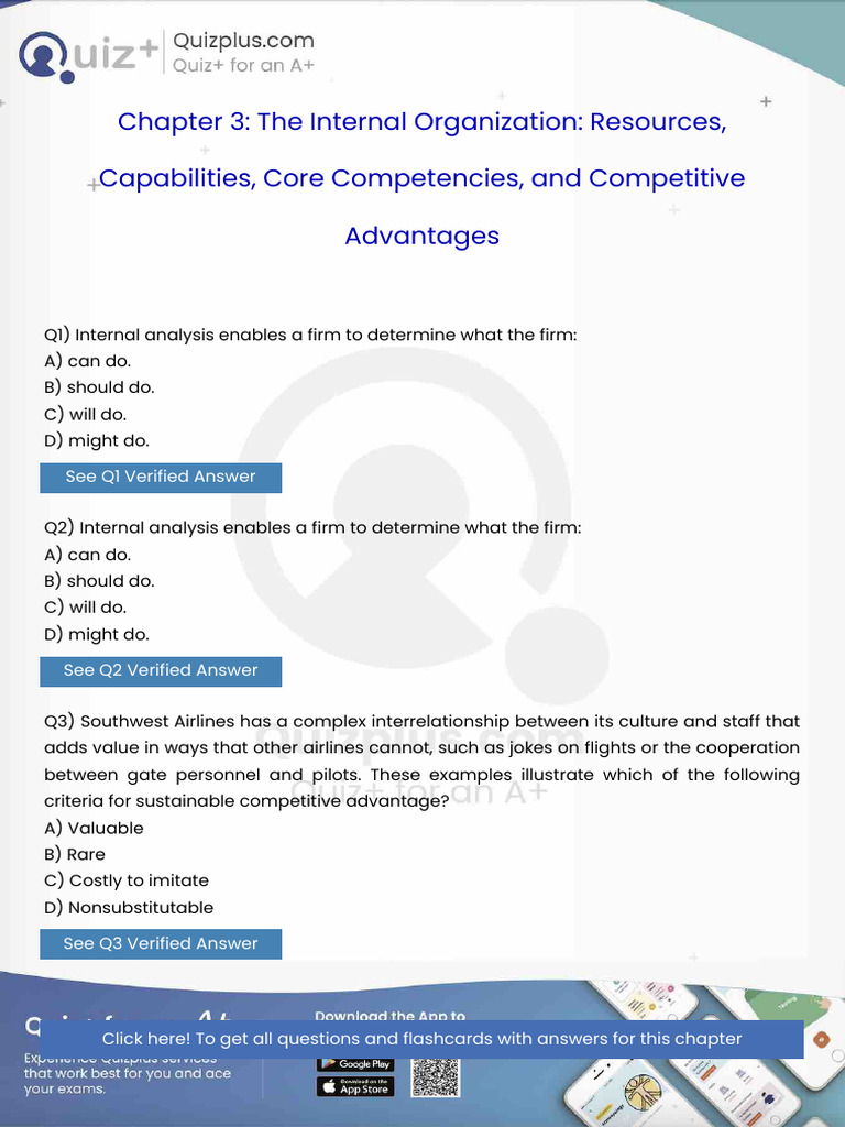 Internal Analysis Enables A Firm To Determine What The Firm | PDF ...