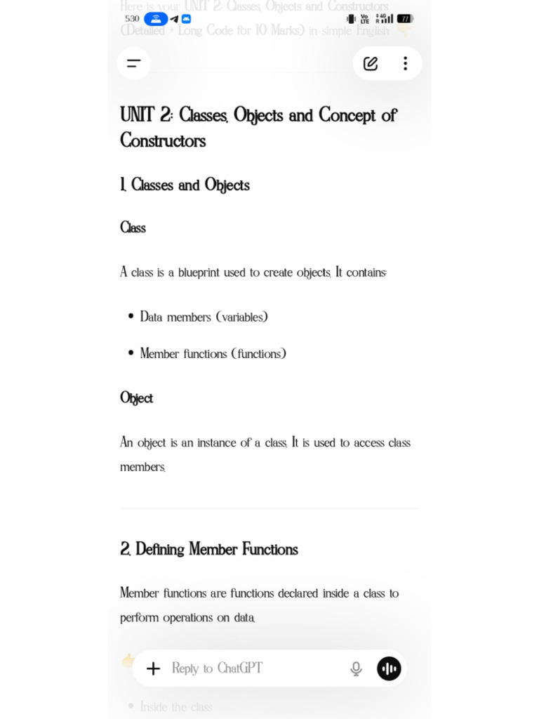 Unit 2 OOPS | PDF