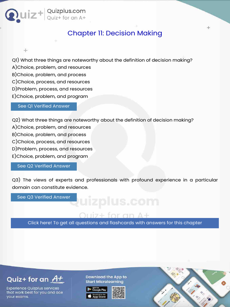 What Three Things Are Noteworthy About The Definition of Decision ...