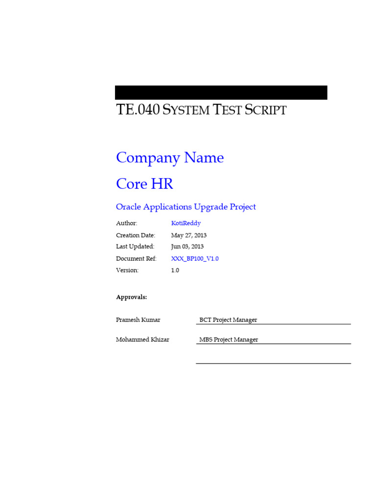 Sample TE040 HR v1.0 | PDF | Electronic Business | Information Technology