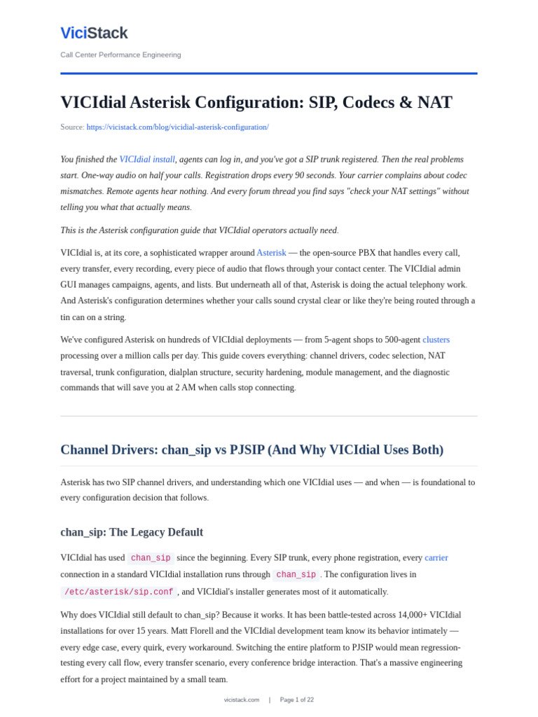 Vicidial Asterisk Configuration | PDF