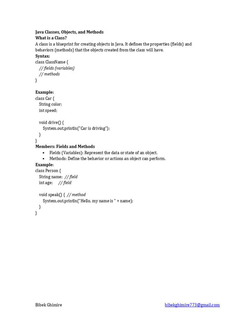 ? Java OOP Basics - Classes, Inheritance & More - GitHub | PDF ...