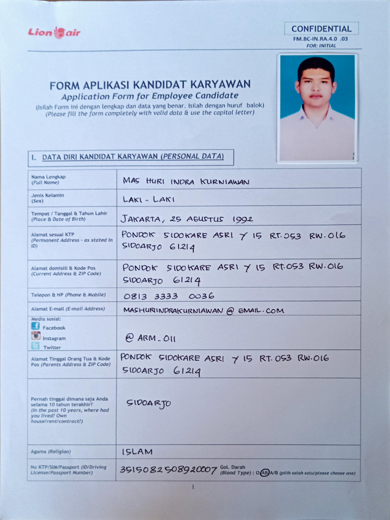 Background Check - Mas Huri Indra Kurniawan | PDF