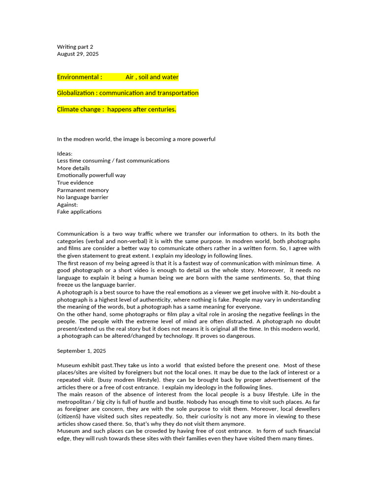 Writing Part 2 | PDF