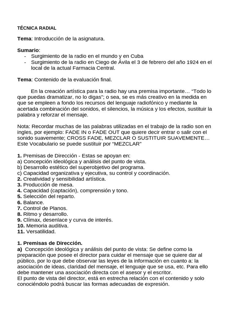 Técnica Radial | PDF | Radiodifusión | Ritmo