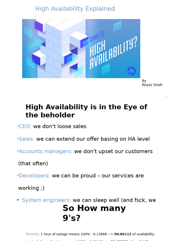 4 - HA-Reya | PDF | Computer Cluster | Load Balancing (Computing)