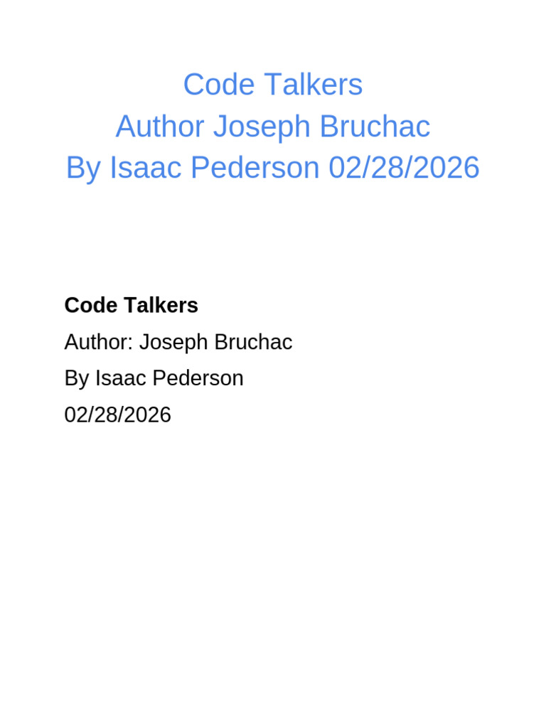 Code Talkers | PDF | Attack On Pearl Harbor