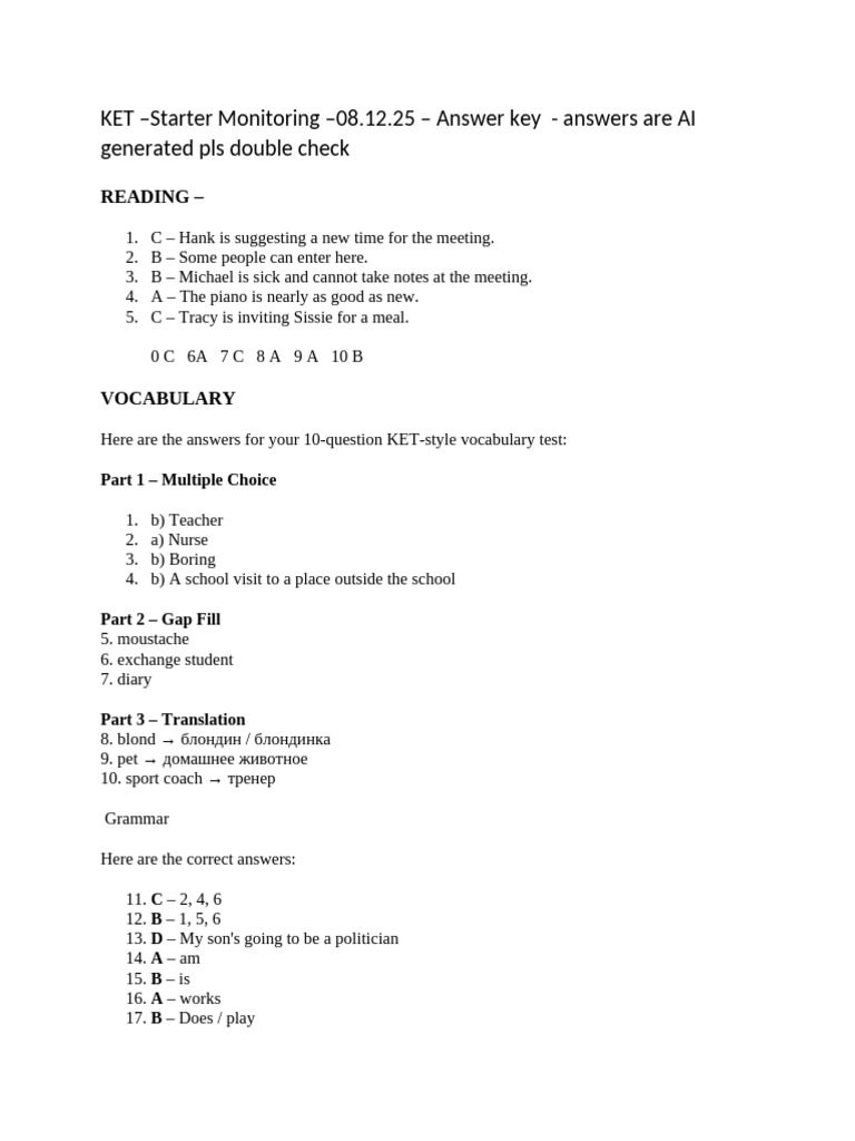 Answers - 08.12.25 - Starter Ket Monitoring | PDF