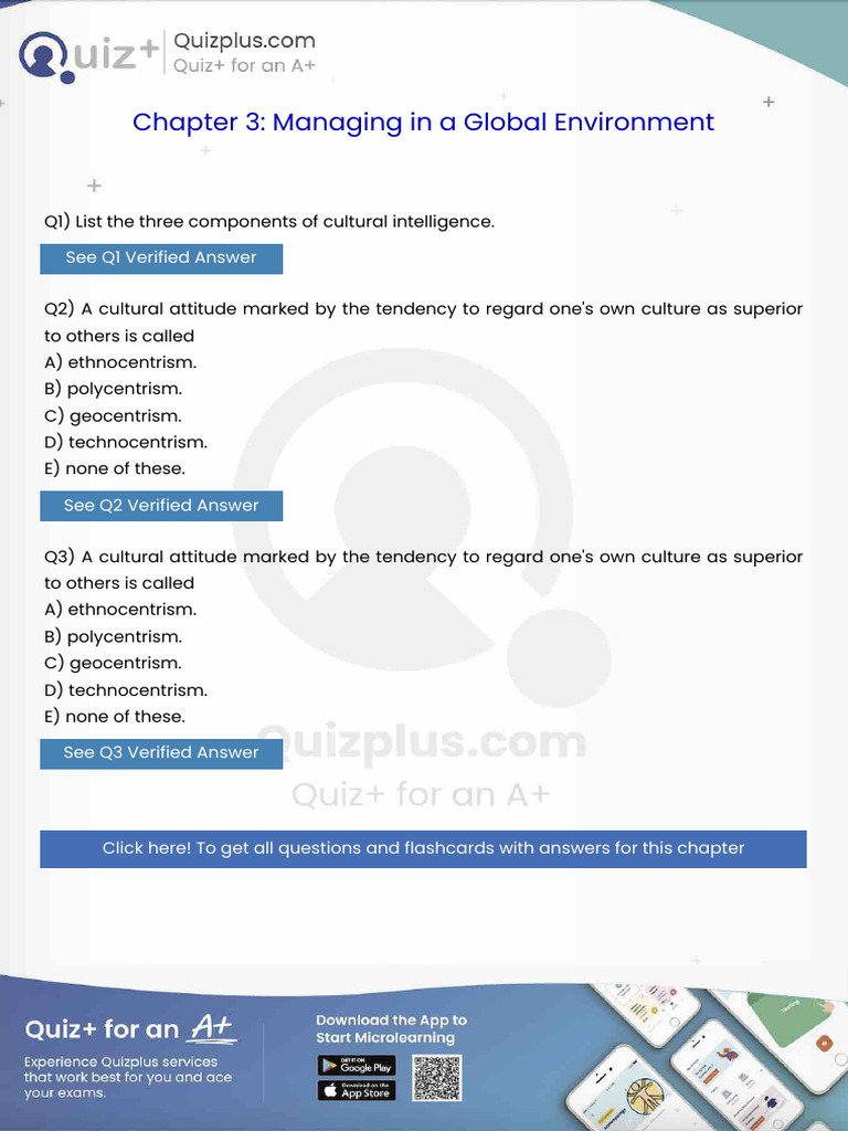 List The Three Components of Cultural Intelligence | PDF