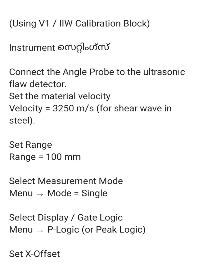 Ultrasonic Testing (UT) - Angle Probe Calibration - 260312 - 103703 | PDF