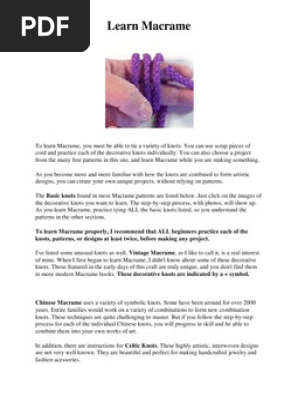 Learn Macrame