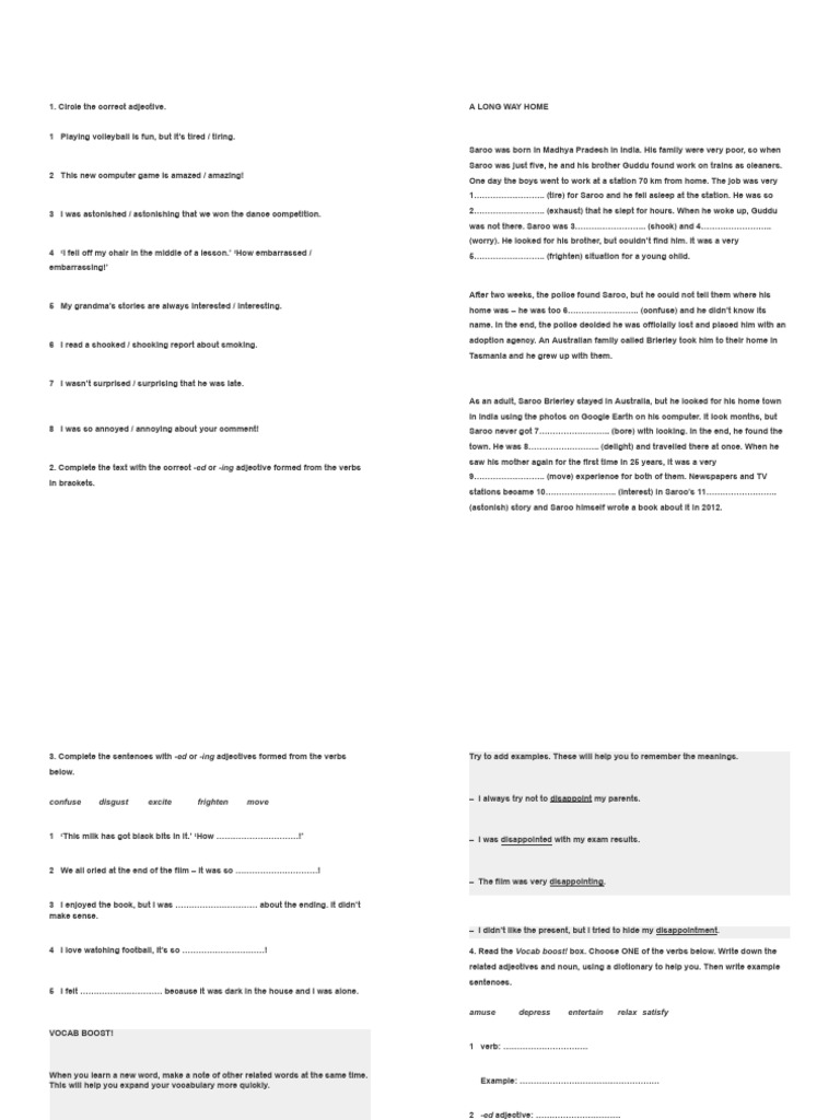 Adjective Endings (Done) | PDF | Noun | Word