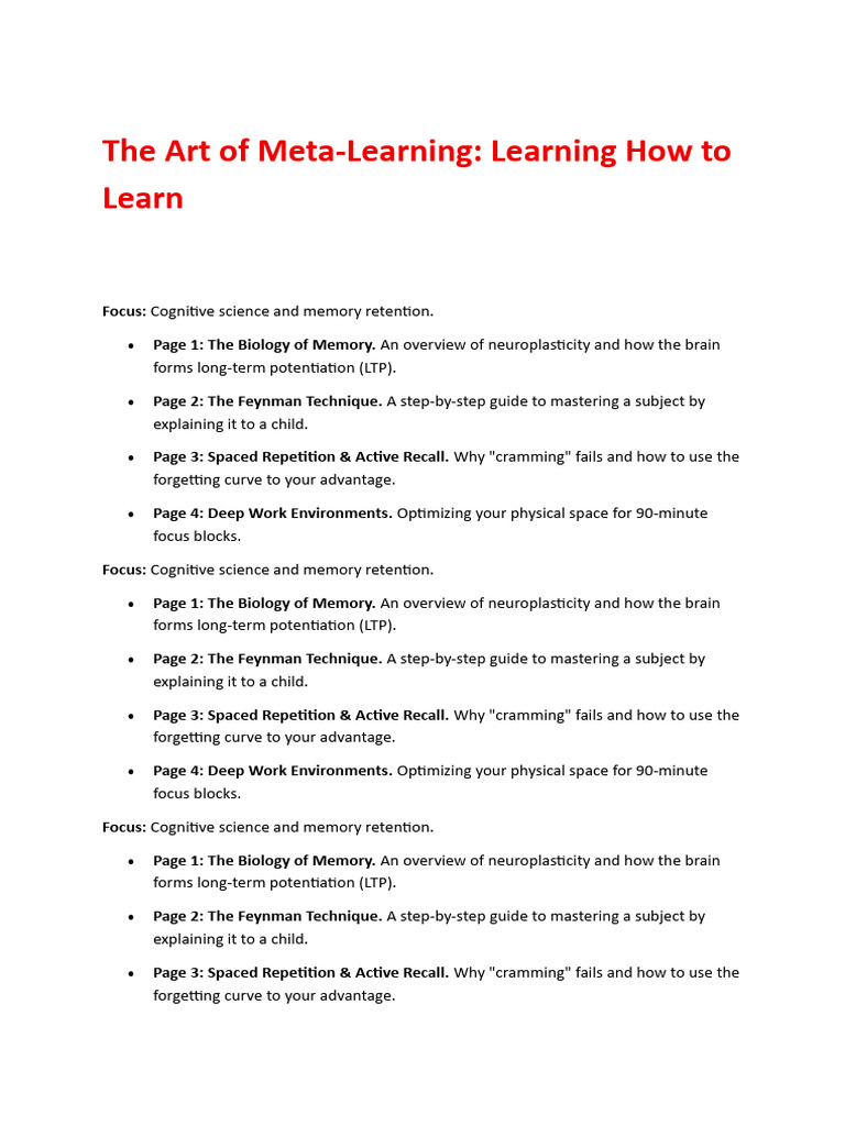 The Art of Meta Learning | PDF