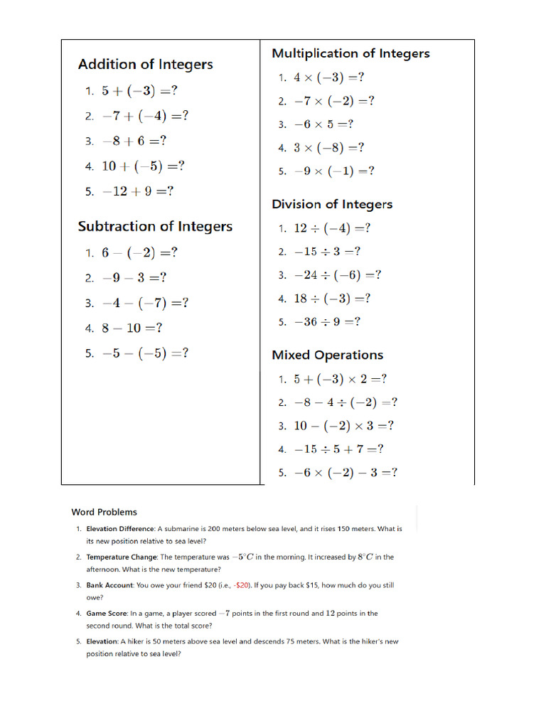 Integers | PDF