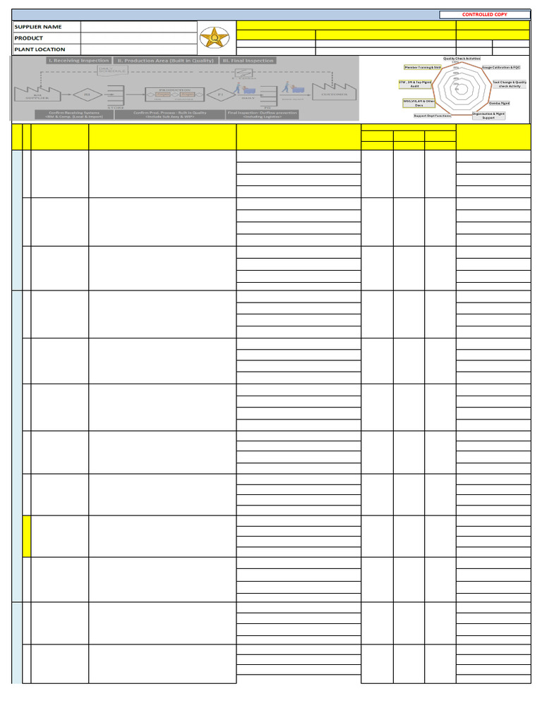 5Y - ProcessAudit Checksheet - Modified | PDF
