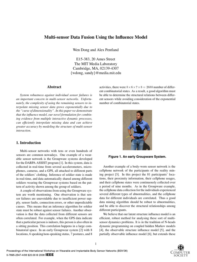 Multi-Sensor Data Fusion Using The Influence Model | PDF