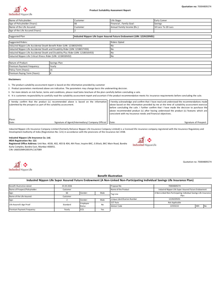 Quotation No: Product Suitability Assessment Report | PDF