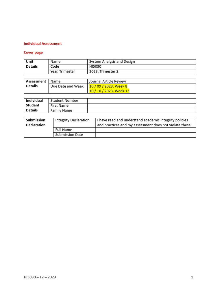 Systems Assignment Instructions | PDF