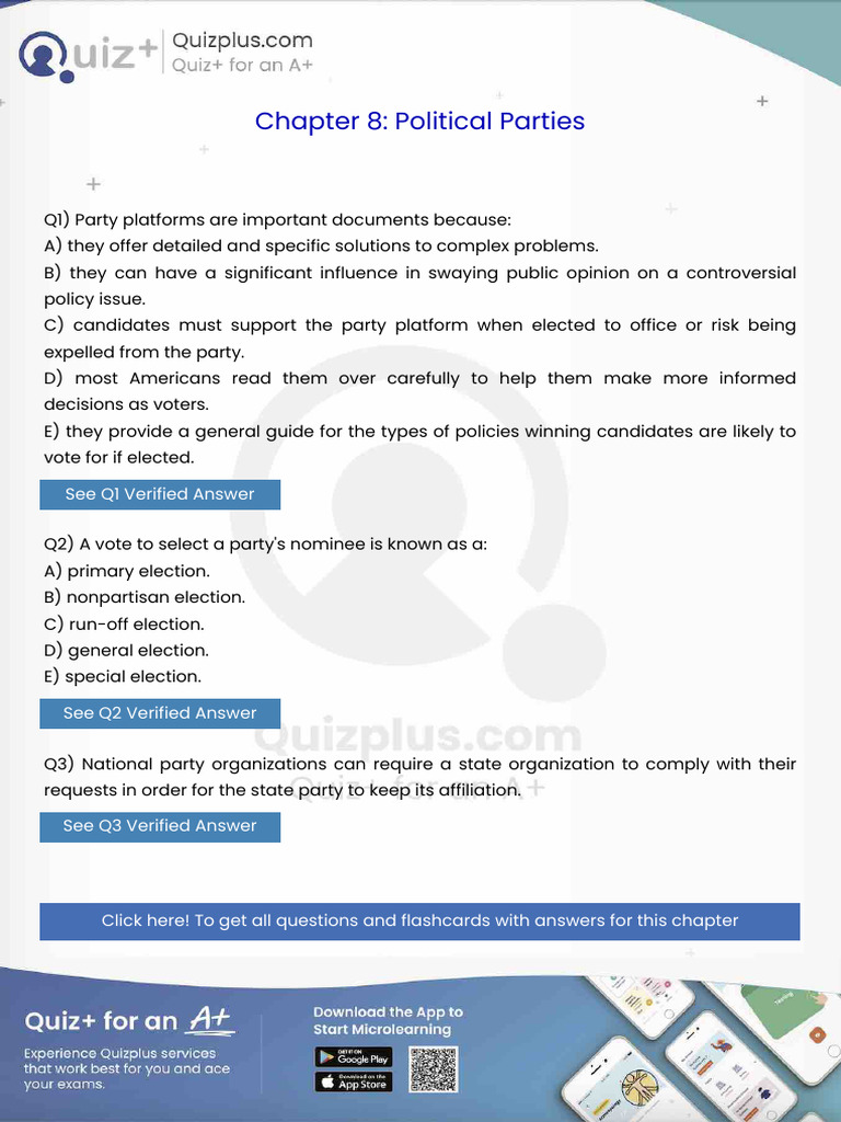 Party Platforms Are Important Documents Because | PDF | Government ...