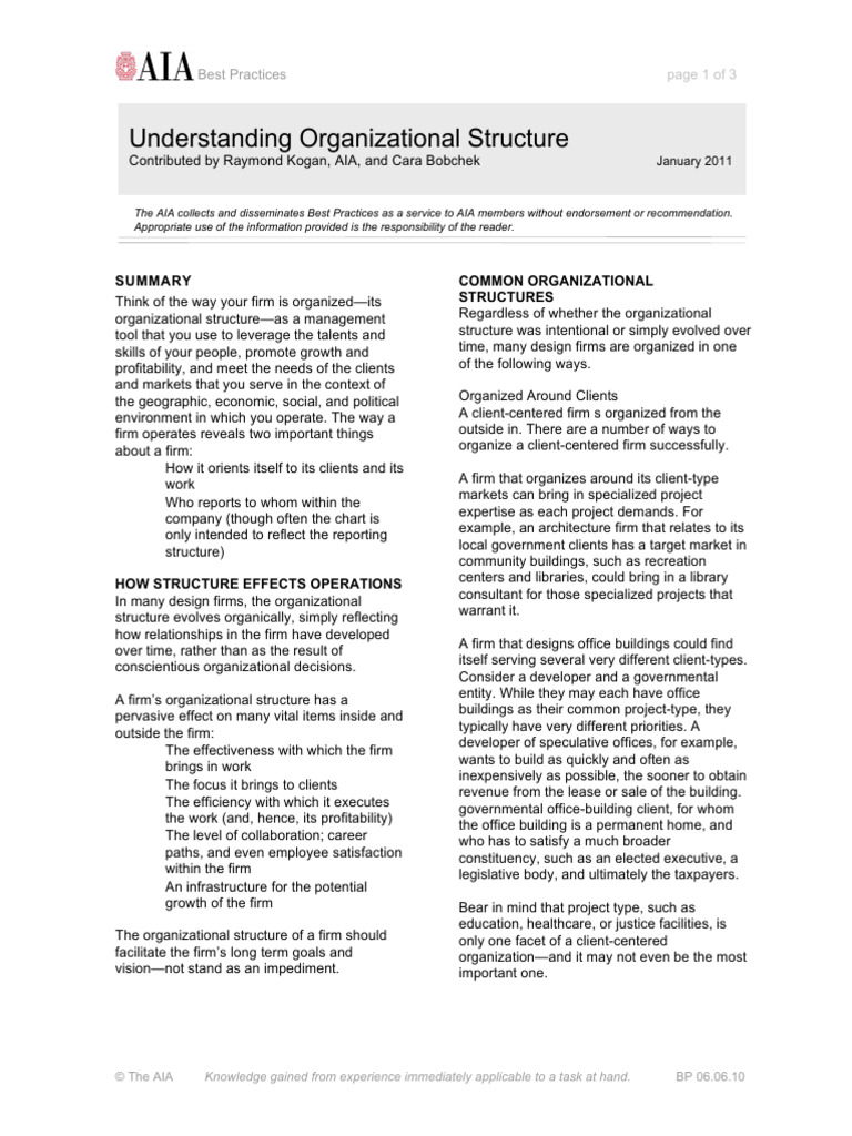 3 BP 06-06-10 Understanding Organizational Structure | PDF